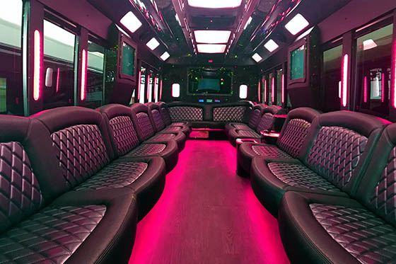 laser lights and hdtv on bus